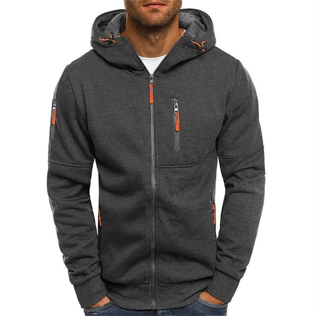 Davy | Men's Comfortable Zip-Up Hoodie with Contrast Accents