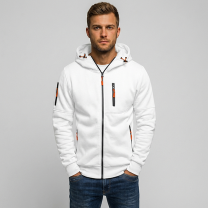 Davy | Men's Comfortable Zip-Up Hoodie with Contrast Accents