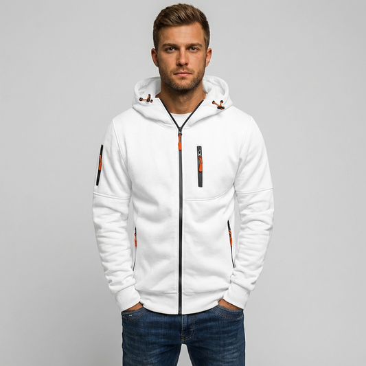 Davy | Men's Comfortable Zip-Up Hoodie with Contrast Accents