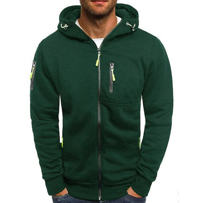Davy | Men's Comfortable Zip-Up Hoodie with Contrast Accents