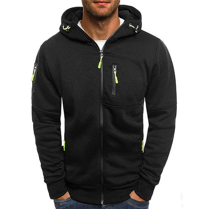 Davy | Men's Comfortable Zip-Up Hoodie with Contrast Accents