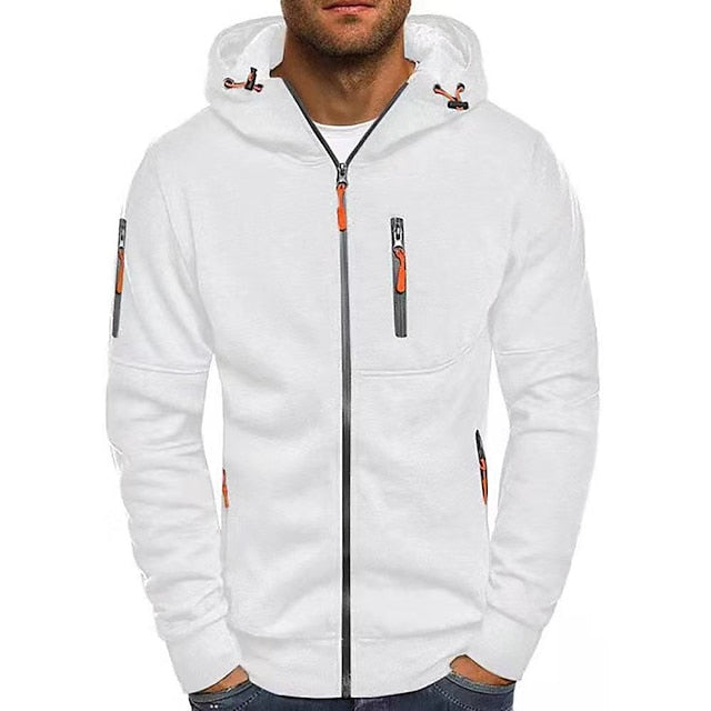 Davy | Men's Comfortable Zip-Up Hoodie with Contrast Accents