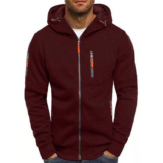 Davy | Men's Comfortable Zip-Up Hoodie with Contrast Accents