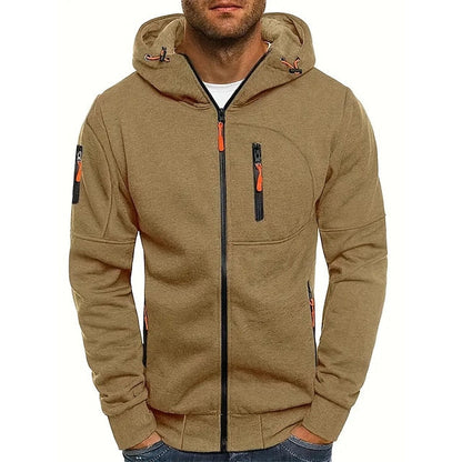 Davy | Men's Comfortable Zip-Up Hoodie with Contrast Accents