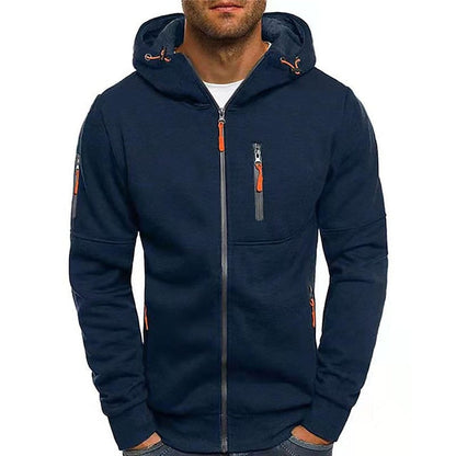 Davy | Men's Comfortable Zip-Up Hoodie with Contrast Accents