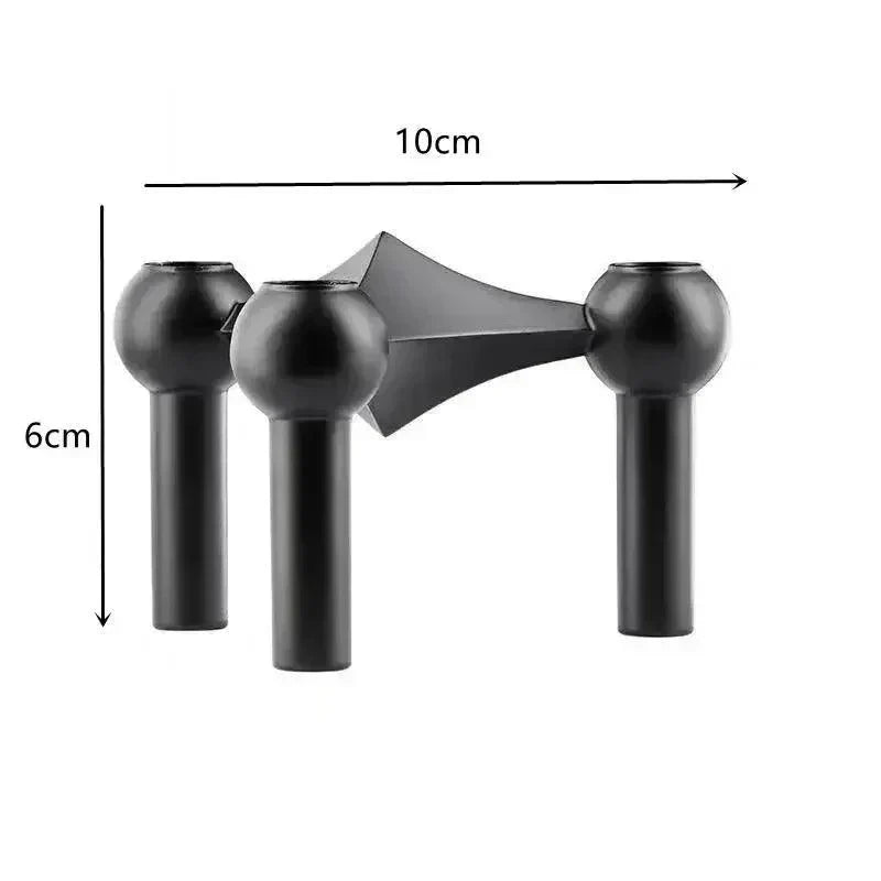 Davy | Metal Candlestick Holder - Atom Design, Tabletop Accent