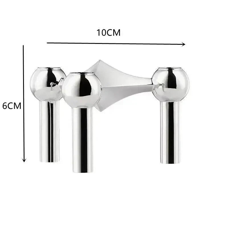 Davy | Metal Candlestick Holder - Atom Design, Tabletop Accent