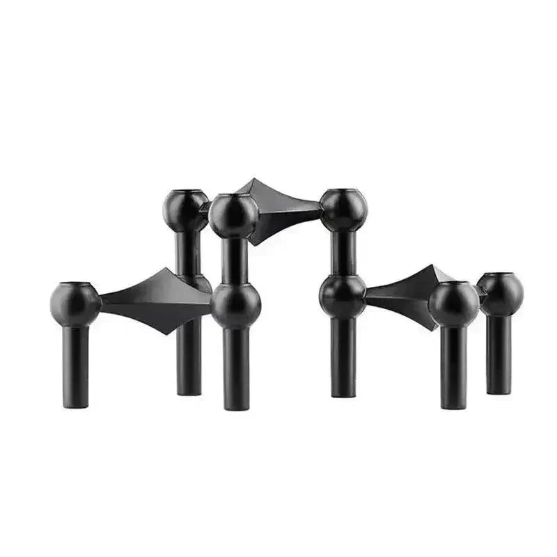 Davy | Metal Candlestick Holder - Atom Design, Tabletop Accent