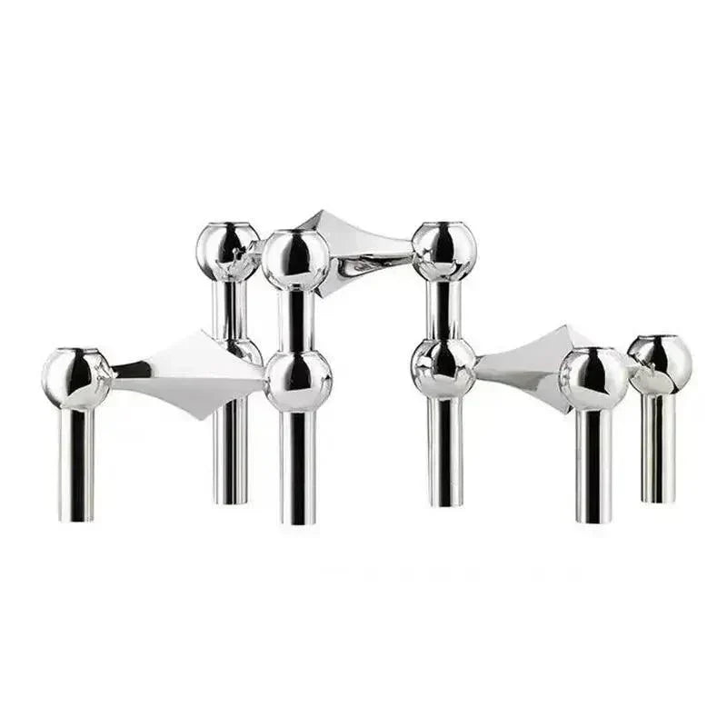 Davy | Metal Candlestick Holder - Atom Design, Tabletop Accent