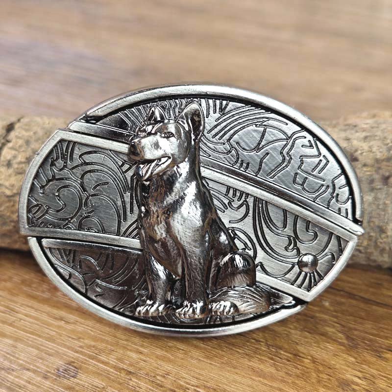 Davy | Oval Bull Skull Belt Buckle with Hidden Tool