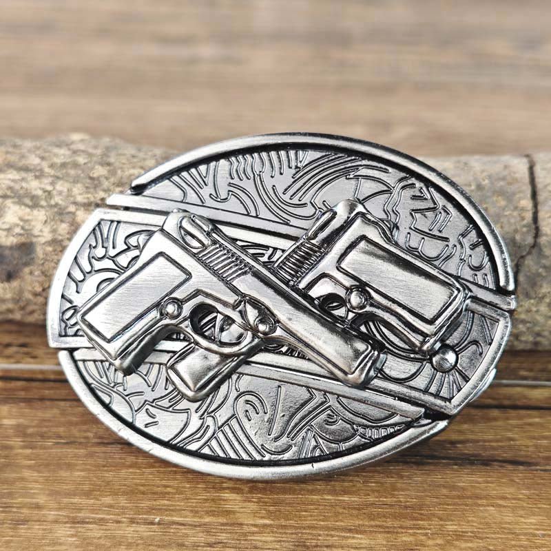 Davy | Oval Bull Skull Belt Buckle with Hidden Tool