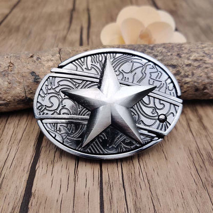 Davy | Oval Bull Skull Belt Buckle with Hidden Tool