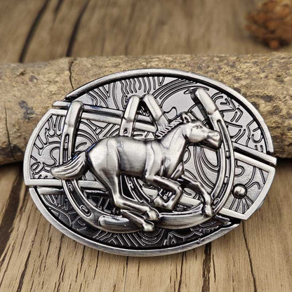 Davy | Oval Bull Skull Belt Buckle with Hidden Tool