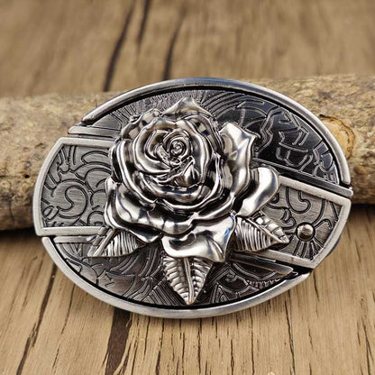 Davy | Oval Bull Skull Belt Buckle with Hidden Tool