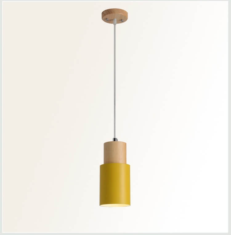 Davy | Industrial Pendant Light with Wood Accents