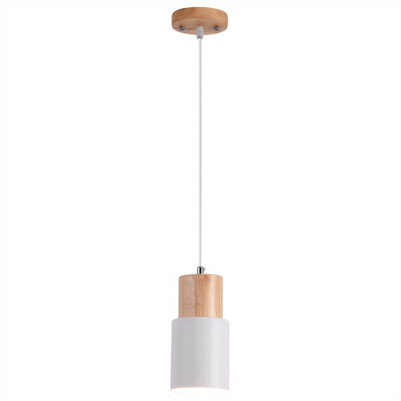 Davy | Industrial Pendant Light with Wood Accents