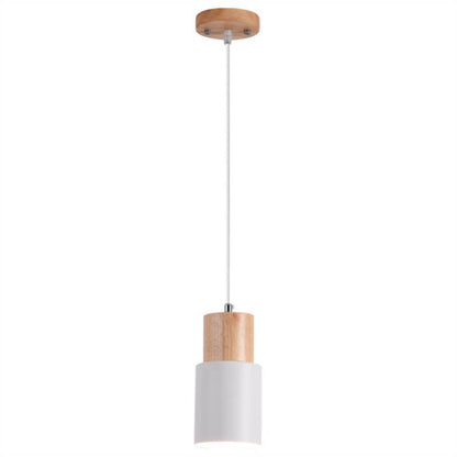 Davy | Industrial Pendant Light with Wood Accents