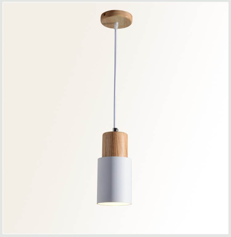 Davy | Industrial Pendant Light with Wood Accents