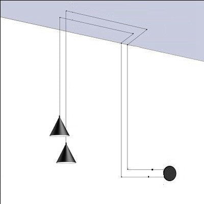 Davy | Minimalist Hanging Light | Black Metal Pendant