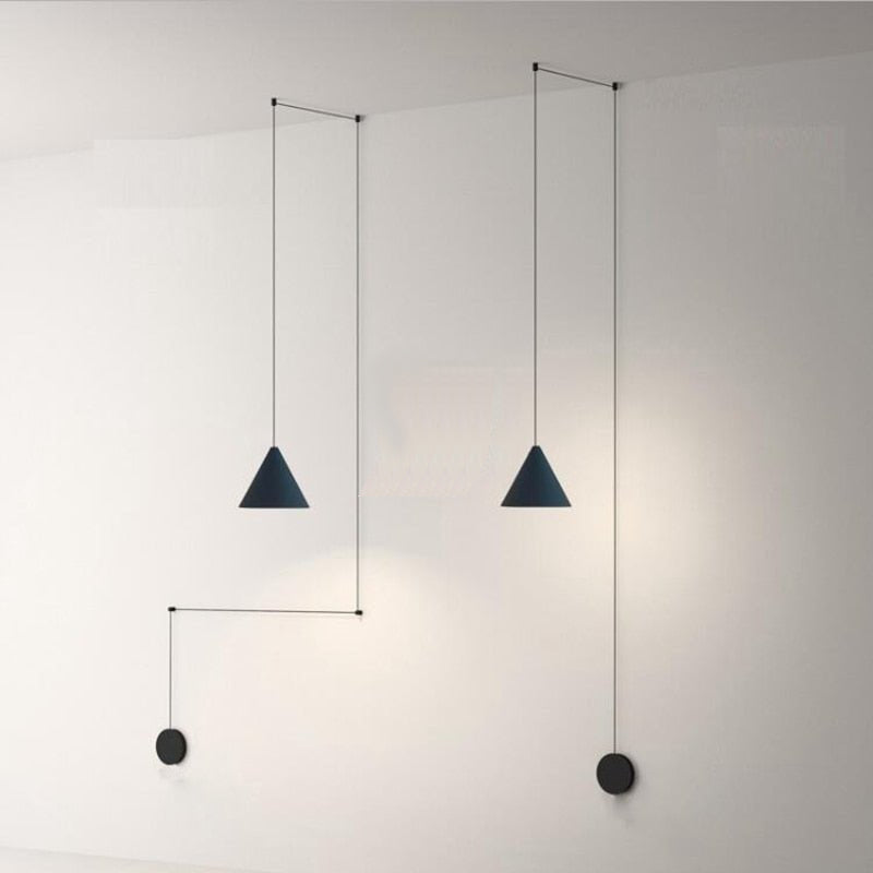 Davy | Minimalist Hanging Light | Black Metal Pendant