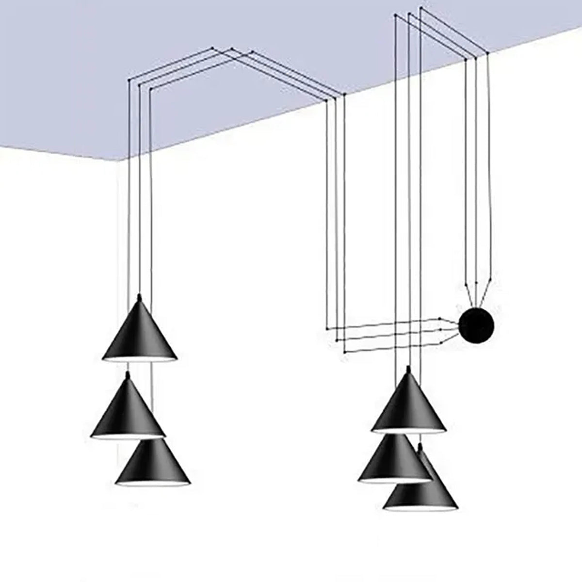 Davy | Minimalist Hanging Light | Black Metal Pendant