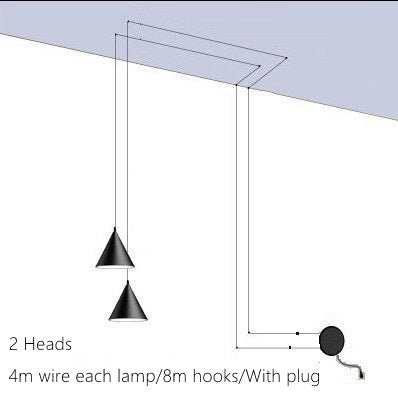 Davy | Minimalist Hanging Light | Black Metal Pendant