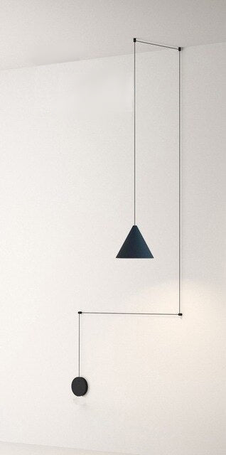 Davy | Minimalist Hanging Light | Black Metal Pendant