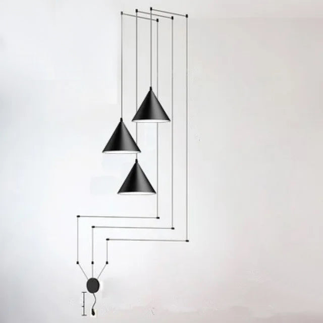 Davy | Minimalist Hanging Light | Black Metal Pendant