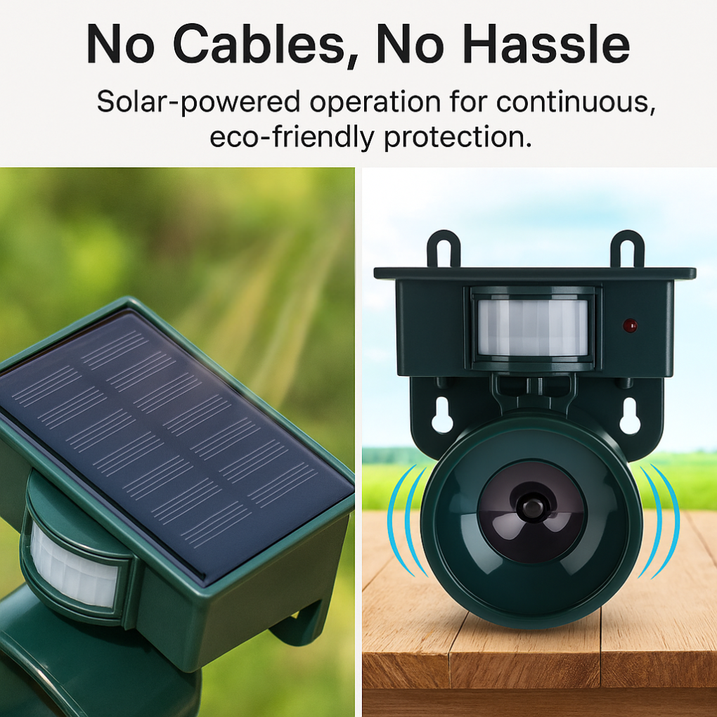 Davy | Motion Sensor Bird Repeller with Solar Power