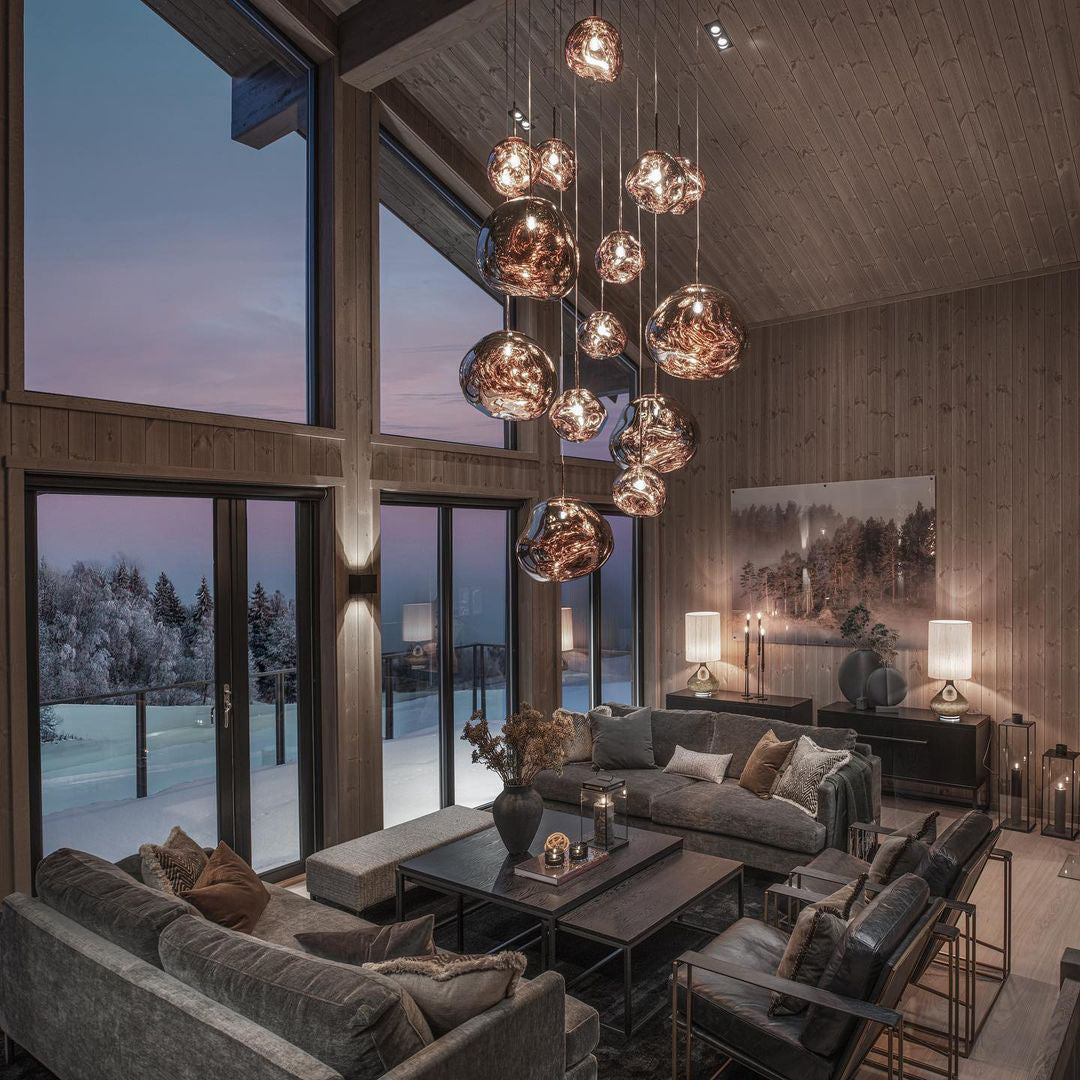 Davy | Designer Multi-Light Chandelier | Organic Sculptural Forms