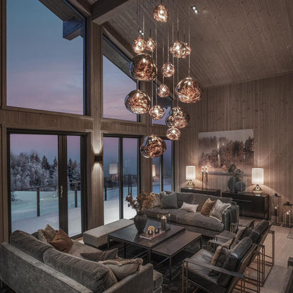 Davy | Designer Multi-Light Chandelier | Organic Sculptural Forms