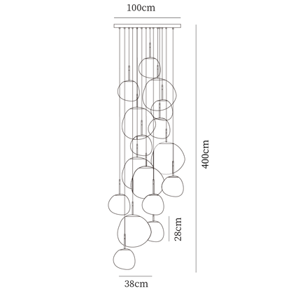 Davy | Designer Multi-Light Chandelier | Organic Sculptural Forms