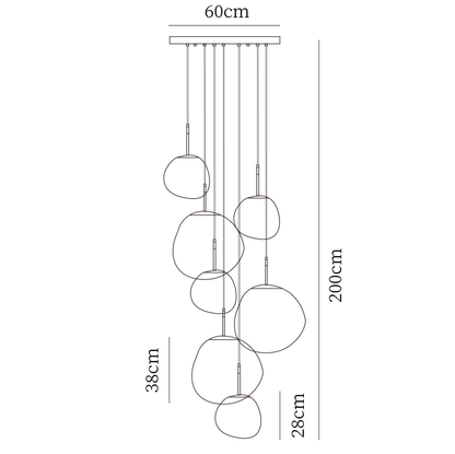 Davy | Designer Multi-Light Chandelier | Organic Sculptural Forms