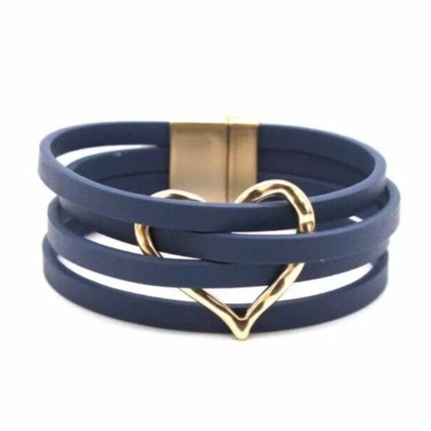 Davy | Multi-Strap O-Ring Leather Wrap Bracelet