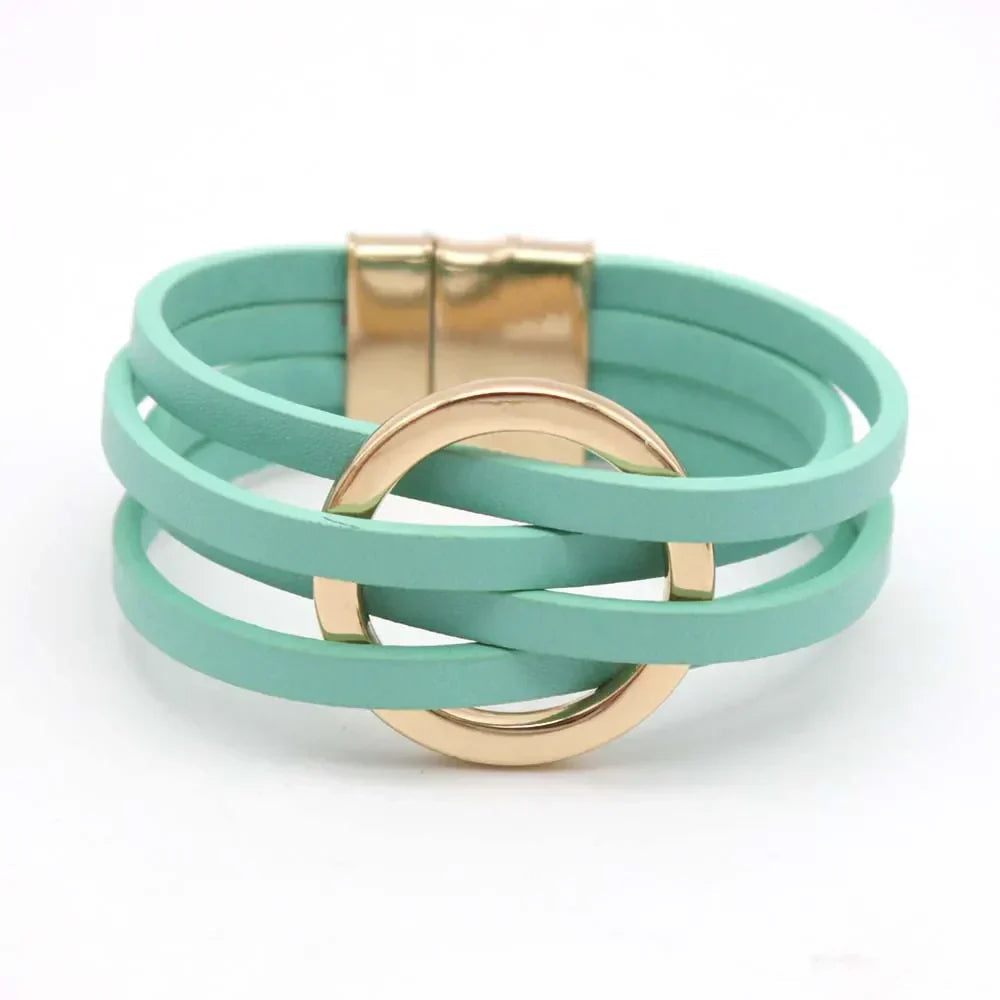 Davy | Multi-Strap O-Ring Leather Wrap Bracelet