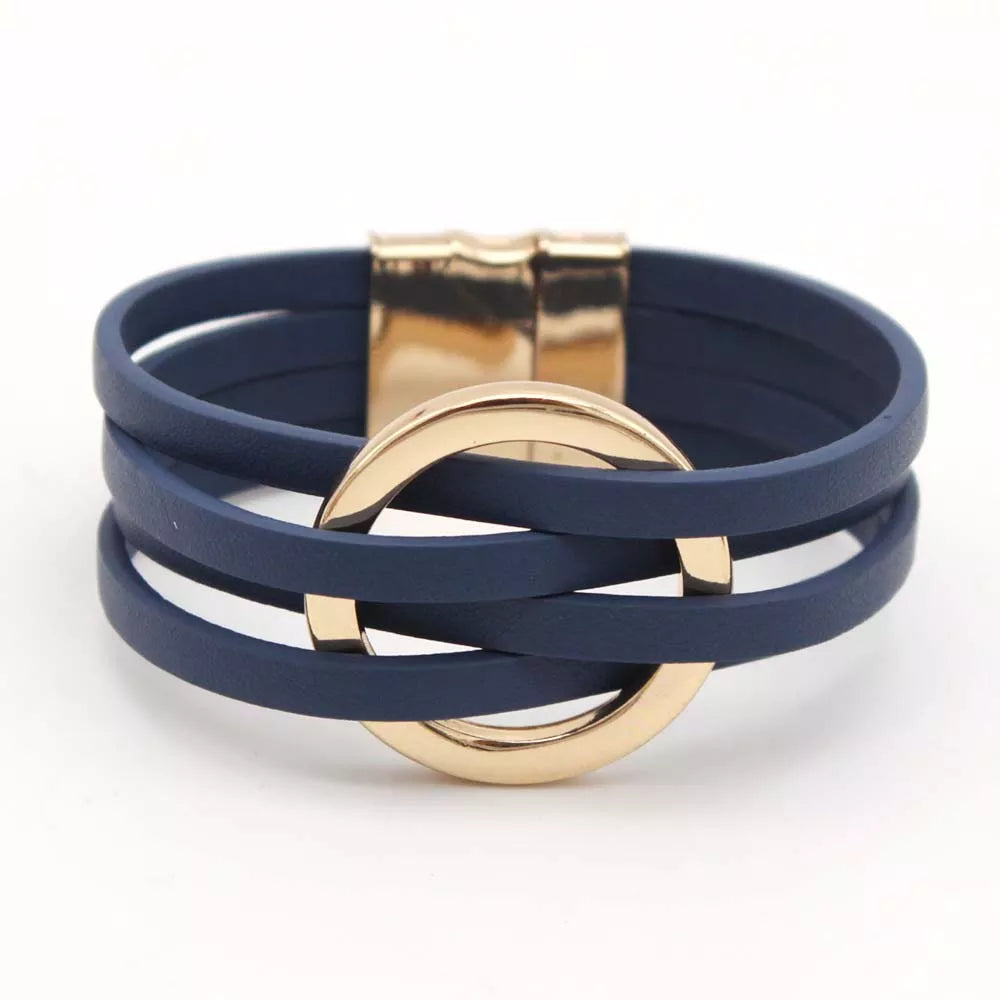 Davy | Multi-Strap O-Ring Leather Wrap Bracelet