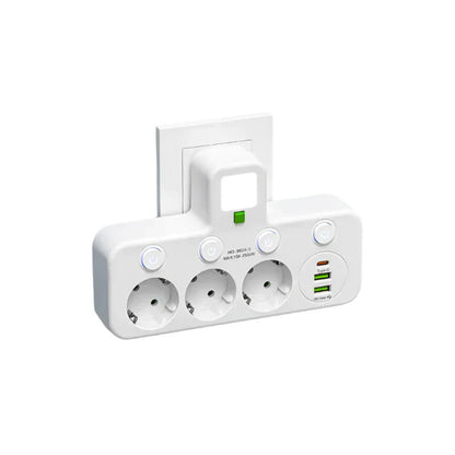 Davy | Multi-Socket VOLTRIQ ProLine | 3–4 Sockets + 2× USB & 1× Type-C | 2500 W | Surge Protection & Control Switch