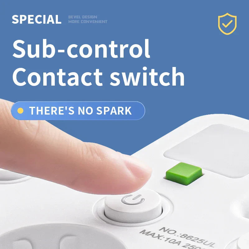 Davy | Multi-Socket VOLTRIQ ProLine | 3–4 Sockets + 2× USB & 1× Type-C | 2500 W | Surge Protection & Control Switch