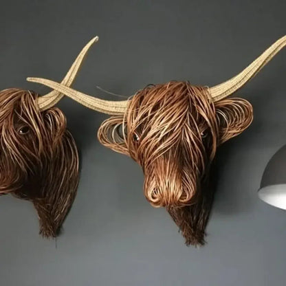 Davy | Handcrafted Highland Cow Head Art for Nature Lovers