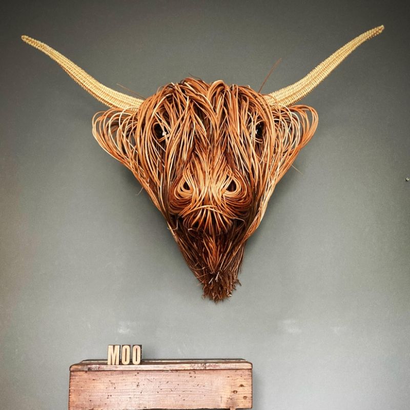 Davy | Handcrafted Highland Cow Head Art for Nature Lovers