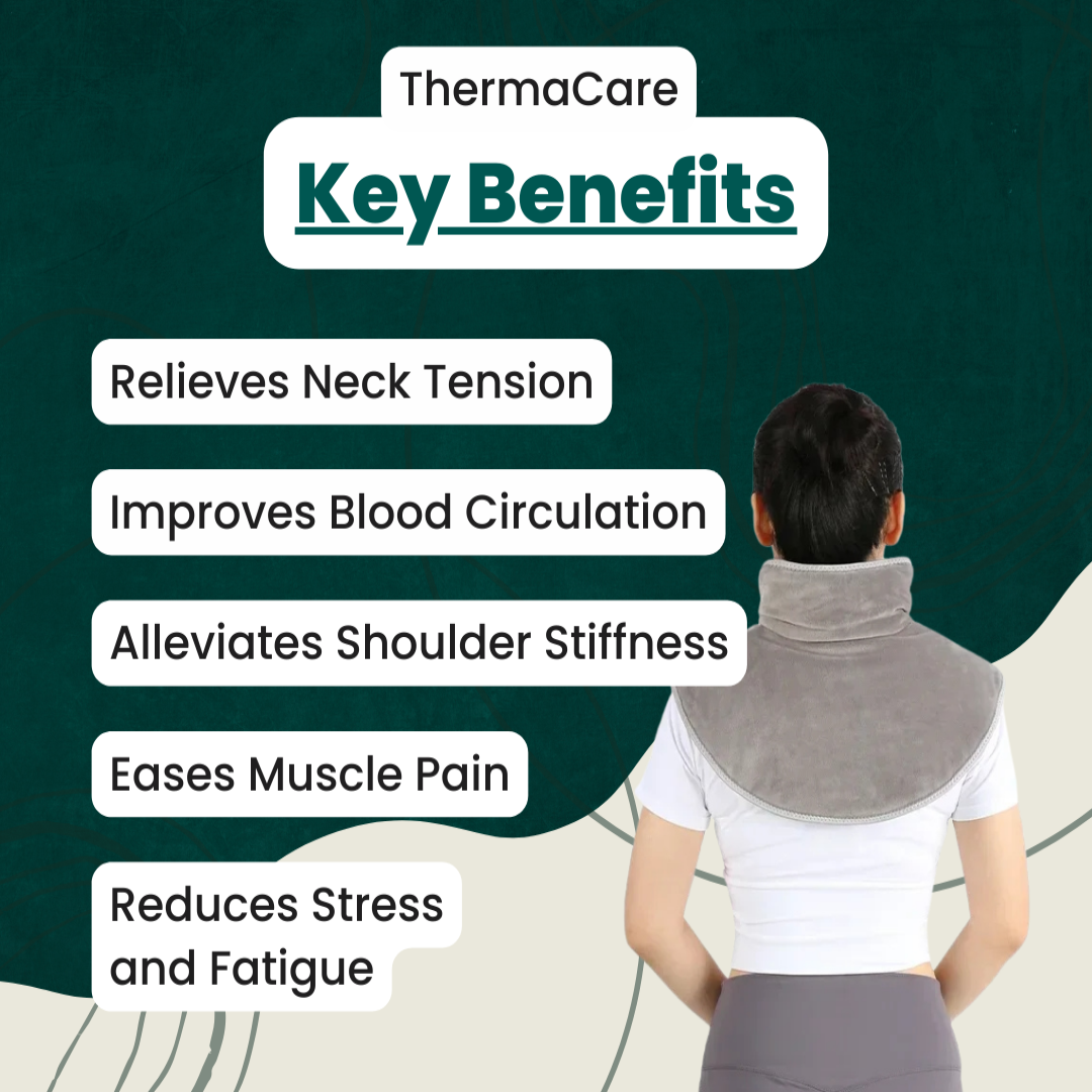 Davy | Neck & Shoulder Heating Massager | Stress Relief & Muscle Relaxation | USB Powered & Adjustable