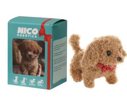 Davy | Nicoo Interactive Robot Puppy | Walks, Barks, Wags Tail | Plush, Battery-Operated Toy