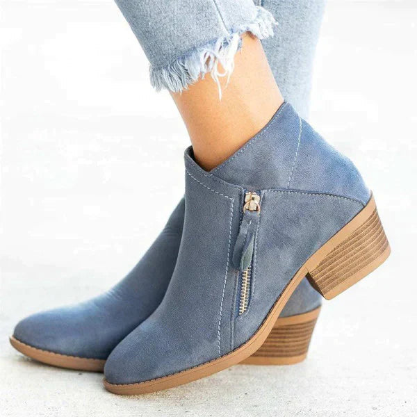 Davy | Leather Ankle Boots for Women with Orthopedic Support