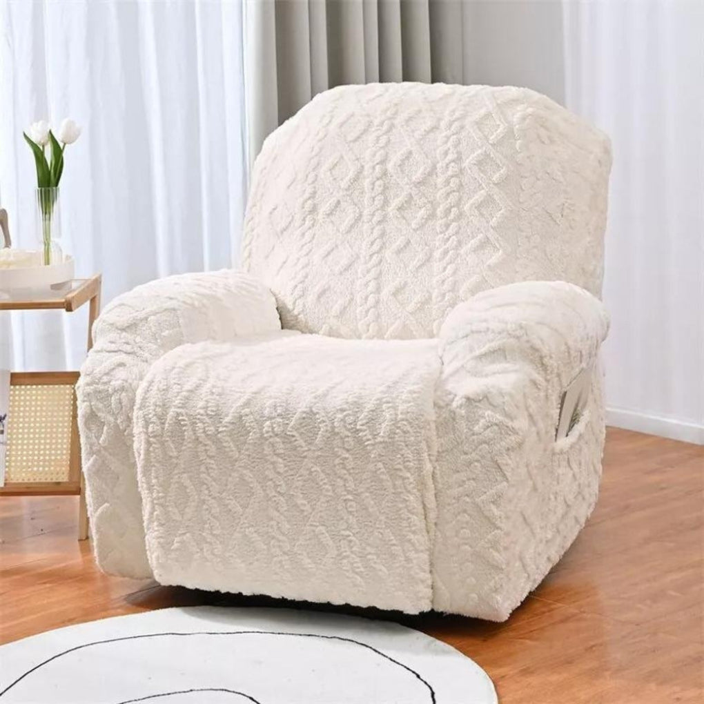 Davy | Plush Recliner Sofa Cover with Cable Knit Texture