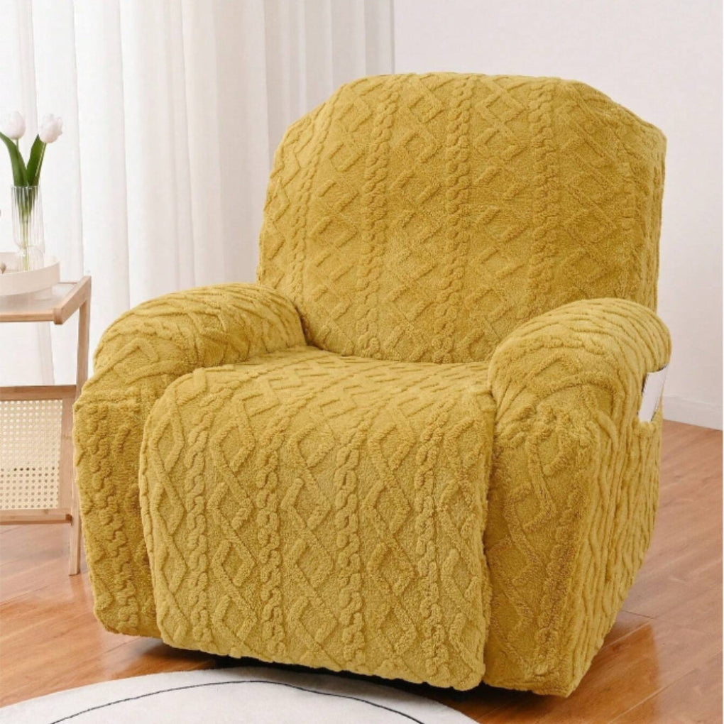 Davy | Plush Recliner Sofa Cover with Cable Knit Texture