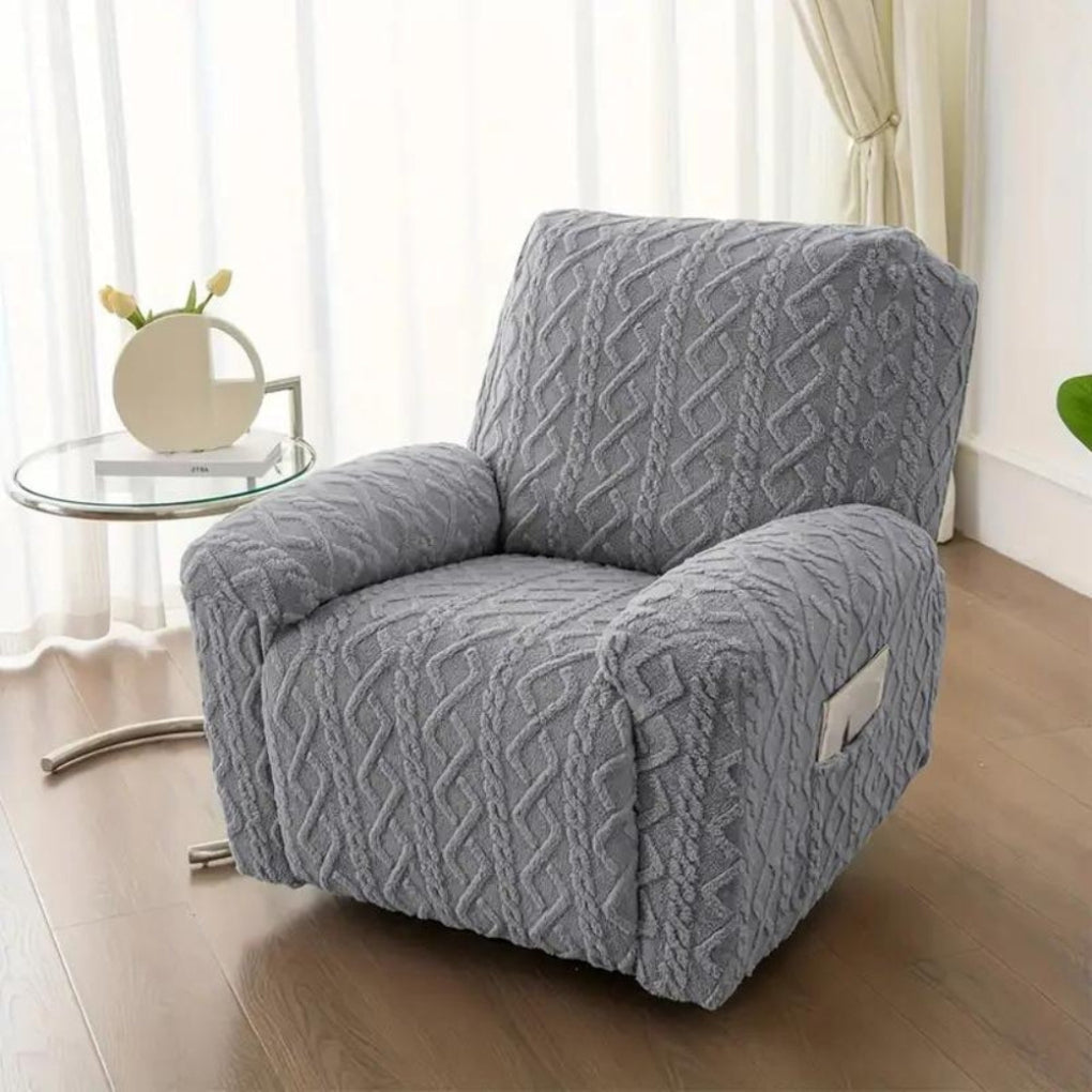 Davy | Plush Recliner Sofa Cover with Cable Knit Texture