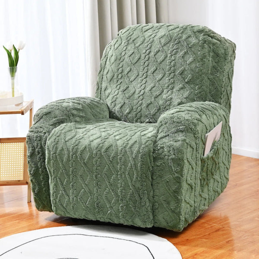Davy | Plush Recliner Sofa Cover with Cable Knit Texture