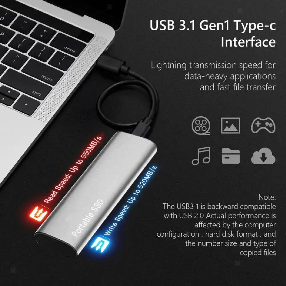 Davy | Aluminum Portable SSD - Speedy External Data Storage