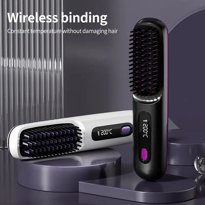 Davy | Travel Hair Straightening Brush | Sleek Hair On-the-Go
