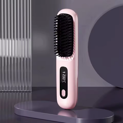 Davy | Travel Hair Straightening Brush | Sleek Hair On-the-Go